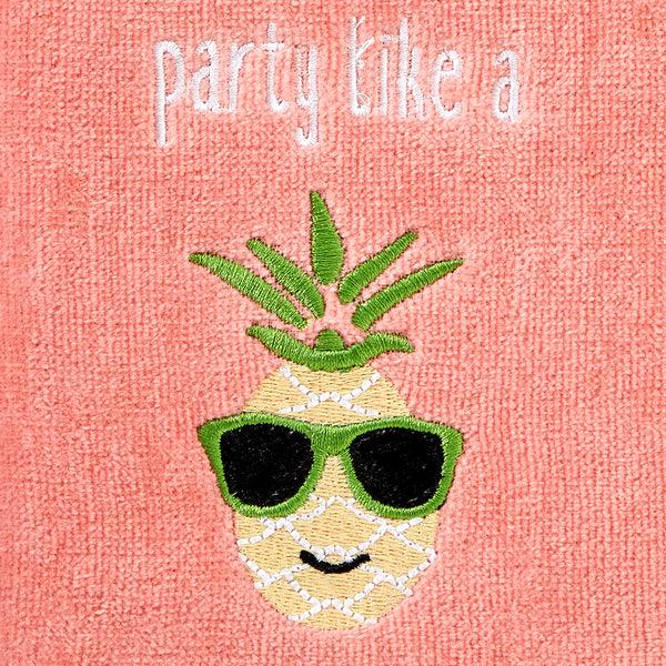 Skl Home Party Pineapple 2-Piece Hand Towel Set Coral Pink