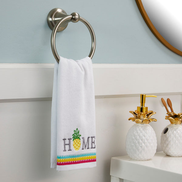 Skl Home Pineapple Home 2-Piece Hand Towel Set White