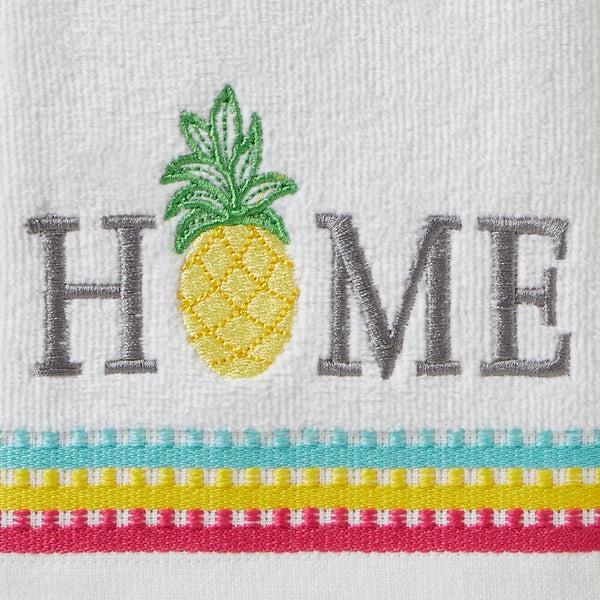 Skl Home Pineapple Home 2-Piece Hand Towel Set White