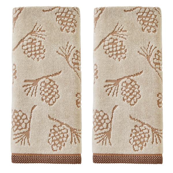 skl home Pinecone Jacquard 2-Piece Hand Towel Set Wheat