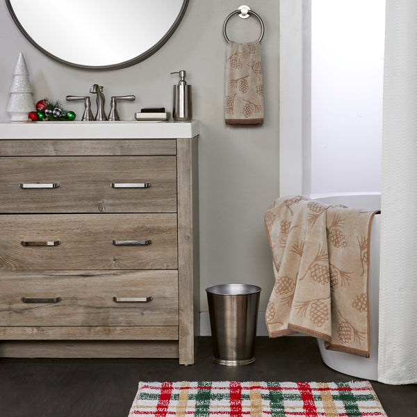 Skl Home Pinecone Jacquard 4pc Bath & Hand Towel Set Wheat