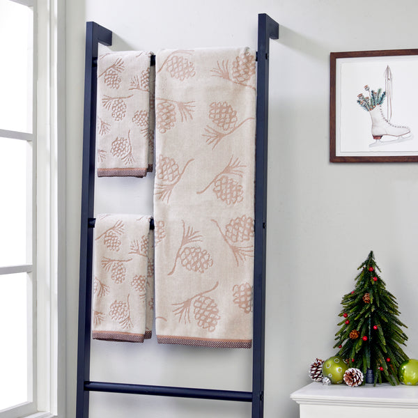 Skl Home Pinecone Jacquard 4pc Bath & Hand Towel Set Wheat
