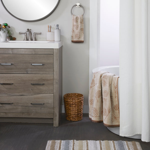 Skl Home Pinecone Jacquard 4pc Bath & Hand Towel Set Wheat