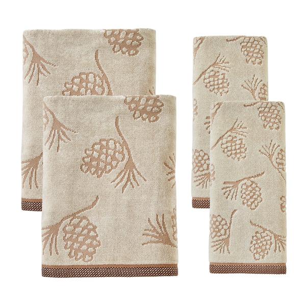 skl home Pinecone Jacquard 4pc Bath & Hand Towel Set Wheat