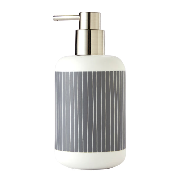 skl home Pinstripe Row Lotion/Soap Dispenser Dove Gray