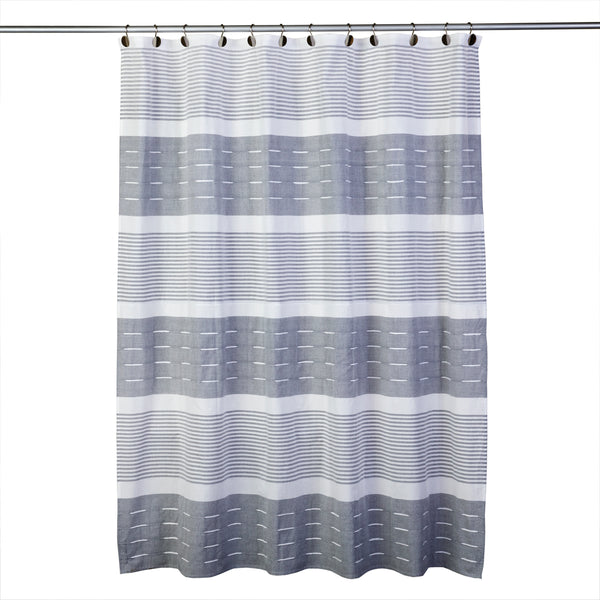 Skl Home Pleated Stripe Fabric Shower Curtain Dove Grey