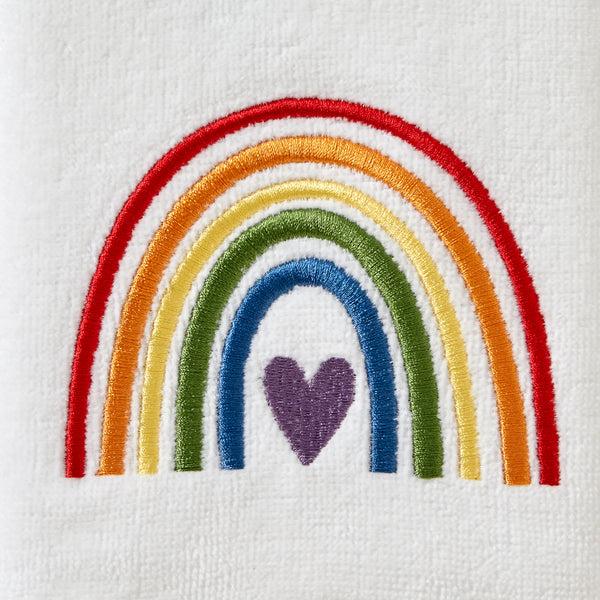 Skl Home Pride Rainbow 2-Piece Hand Towel Set White