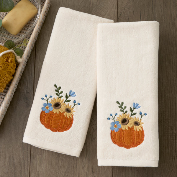 Skl Home Pumpkin Bouquet 2-Piece Hand Towel Set Natural
