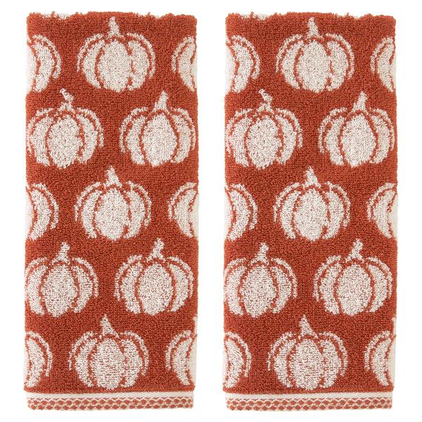 skl home Pumpkin Jacquard 2-Piece Hand Towel Set Spice