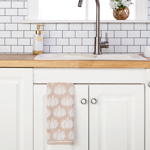 Skl Home Pumpkin Jacquard 2-Piece Hand Towel Set Tan