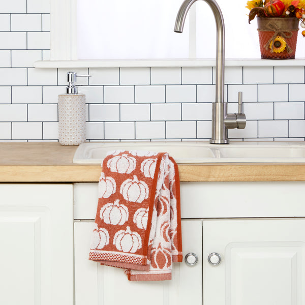 Skl Home Pumpkin Sculpted 2-Piece Hand Towel Set Spice