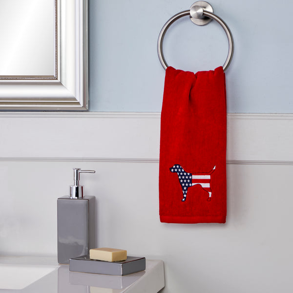 Skl Home Red White & Blue Hound 2-Piece Hand Towel Set Red