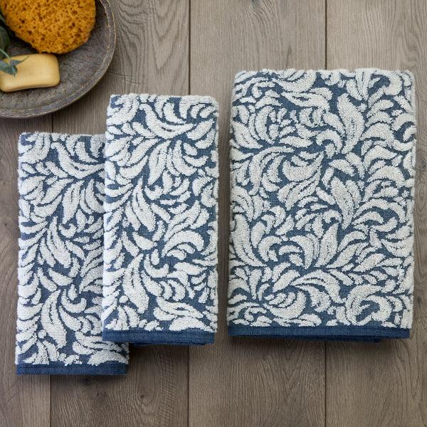 Skl Home Renan Turkish Cotton Jacquard Bath Towel Blue/Oxford