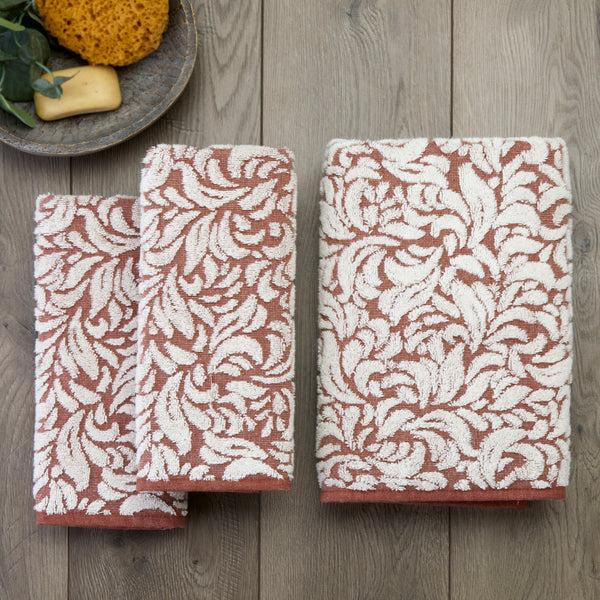 Skl Home Renan Turkish Cotton Jacquard Bath Towel Clay/Oxford