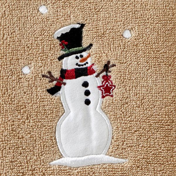 Skl Home Rustic Plaid Snowman 2-Piece Hand Towel Set Wheat