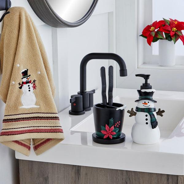 Skl Home Rustic Plaid Snowman Lotion/Soap Dispenser Green Multi