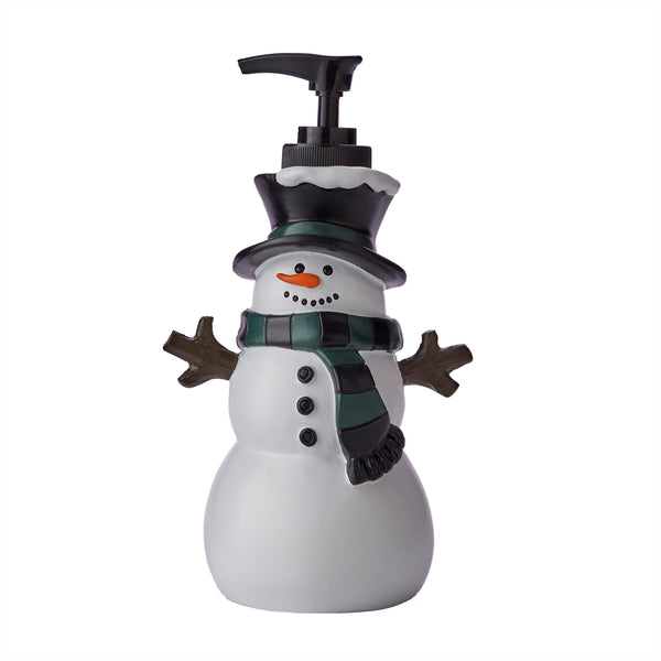 skl home Rustic Plaid Snowman Lotion/Soap Dispenser Green Multi