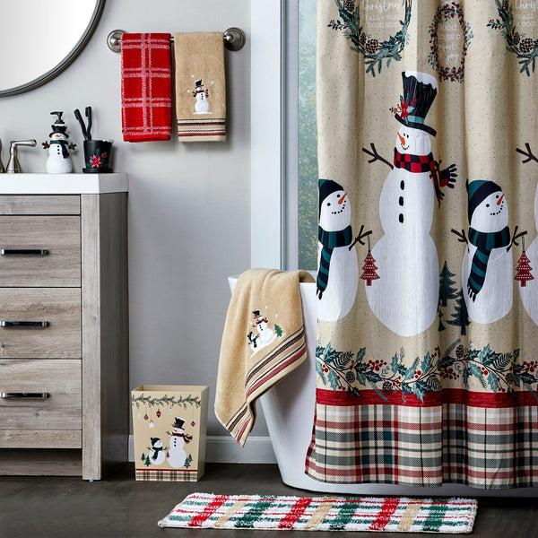 Skl Home Rustic Plaid Snowman Toothbrush Holder Black