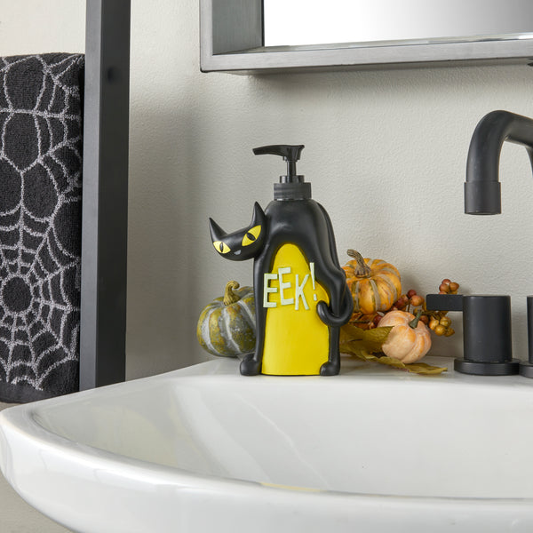 Skl Home Scary Cat Glow-In-The-Dark Lotion/Soap Dispenser Black