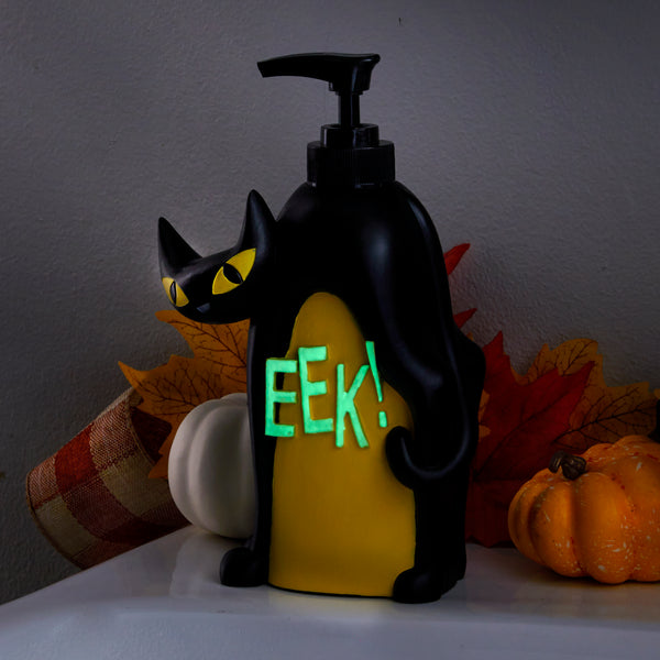 Skl Home Scary Cat Glow-In-The-Dark Lotion/Soap Dispenser Black