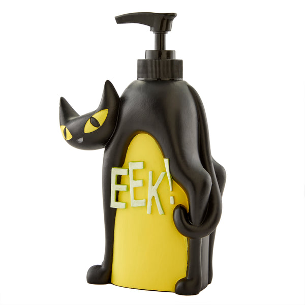 skl home Scary Cat Glow-In-The-Dark Lotion/Soap Dispenser Black