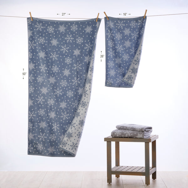Skl Home Scattered Snowflakes Jacquard 2-Piece Hand Towel Set Blue
