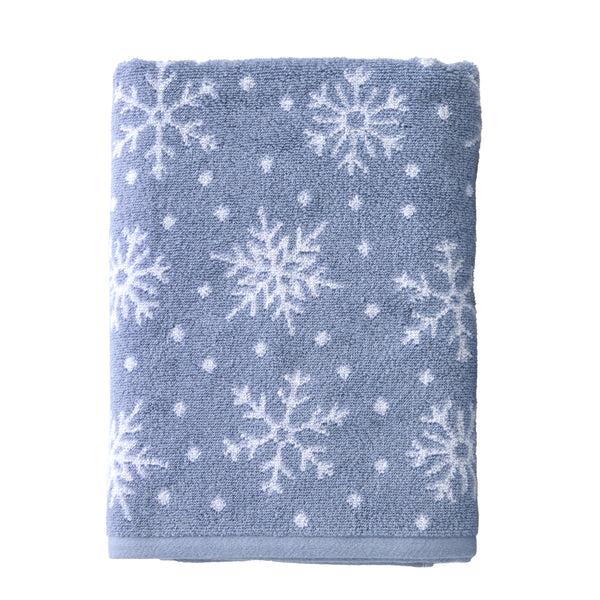 skl home Scattered Snowflakes Jacquard Bath Towel Blue