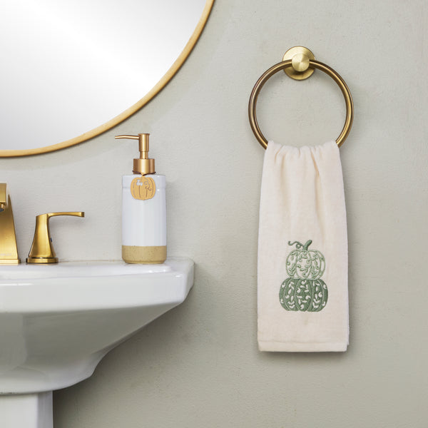Skl Home Scroll Pumpkin 2-Piece Hand Towel Set Natural