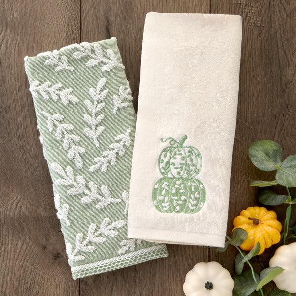 Skl Home Scroll Pumpkin 2-Piece Hand Towel Set Natural