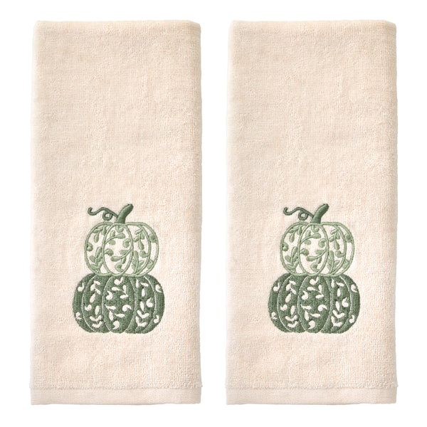 skl home Scroll Pumpkin 2-Piece Hand Towel Set Natural
