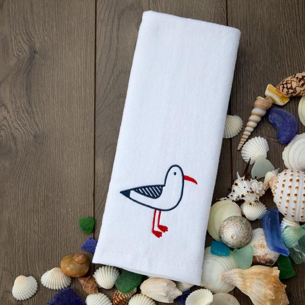 Skl Home Seagull Portrait 2-Piece Hand Towel Set White