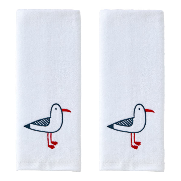 skl home Seagull Portrait 2-Piece Hand Towel Set White