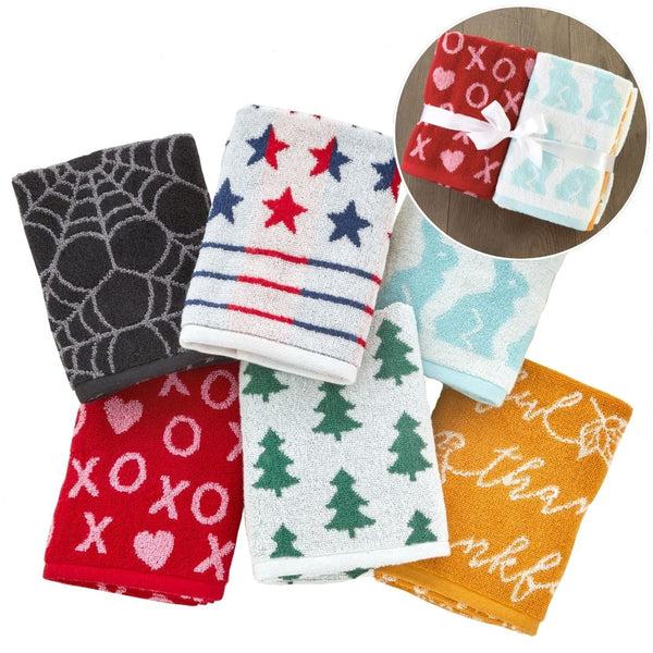 skl home Seasonal 6-Piece Jacquard Hand Towel Set Assorted