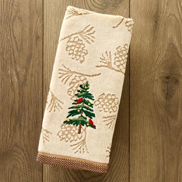Skl Home Seasonal Fir Jacquard 2-Piece Hand Towel Set Wheat