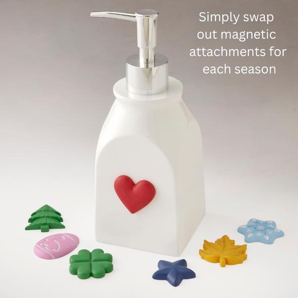 Skl Home Seasonal Lotion/Soap Dispenser White/Silver