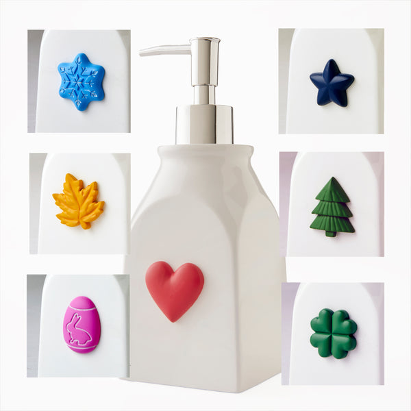 Skl Home Seasonal Lotion/Soap Dispenser White/Silver