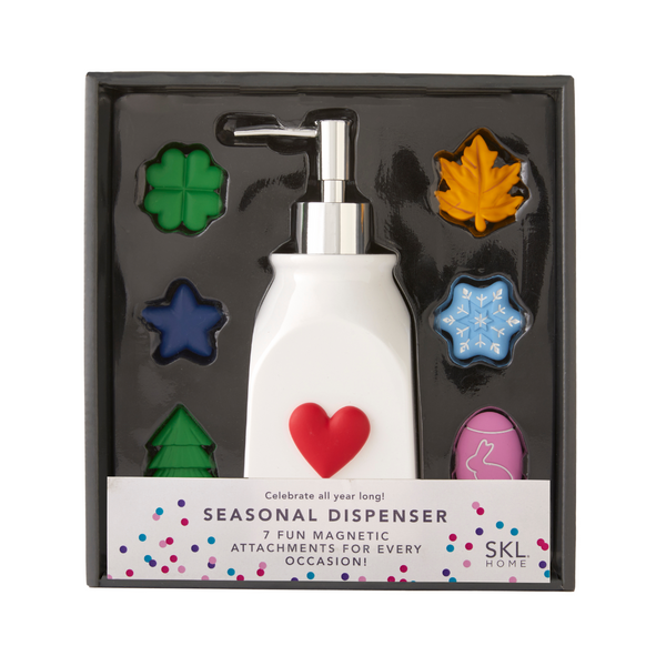 skl home Seasonal Lotion/Soap Dispenser White/Silver