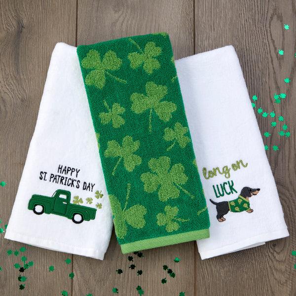 Skl Home Shamrock Jacquard 2-Piece Hand Towel Set Green