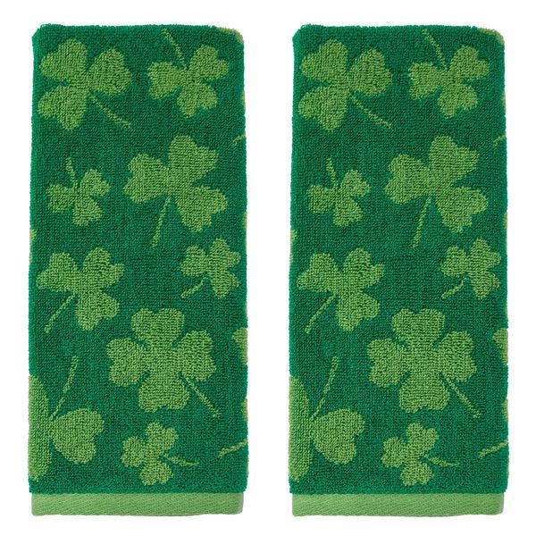skl home Shamrock Jacquard 2-Piece Hand Towel Set Green