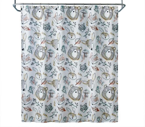 Skl Home Sketched Woodland Fabric Shower Curtain Multi