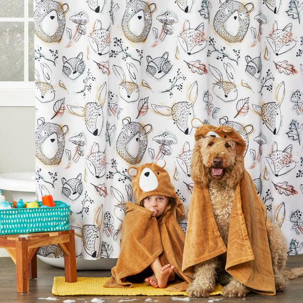 Skl Home Sketched Woodland Fabric Shower Curtain Multi