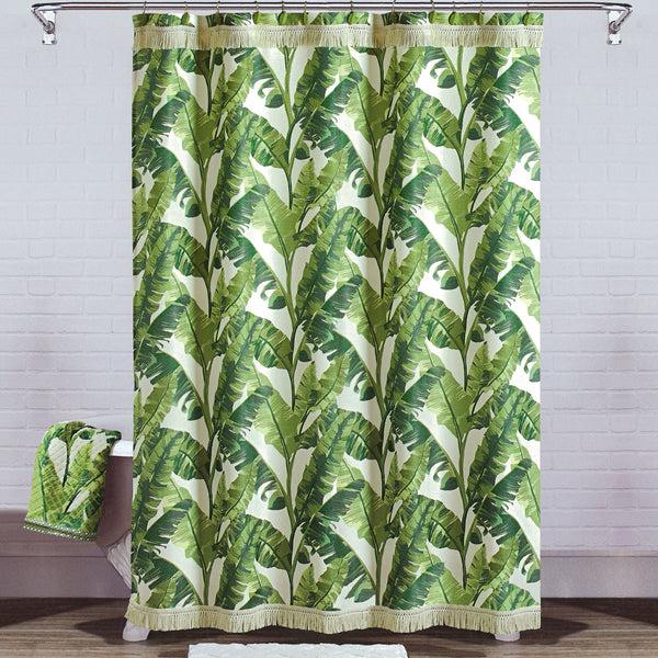 skl home Bali Shower Curtain Green