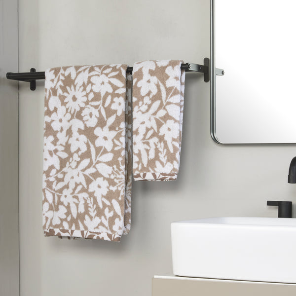 Skl Home Bedford Floral Jacquard Bath Towel Tan