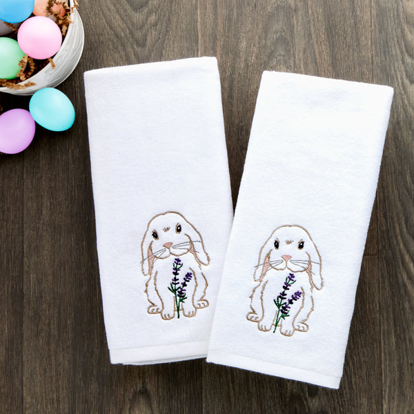 Skl Home Bunny Lop 2-Piece Hand Towel Set White