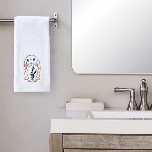 Skl Home Bunny Lop 2-Piece Hand Towel Set White