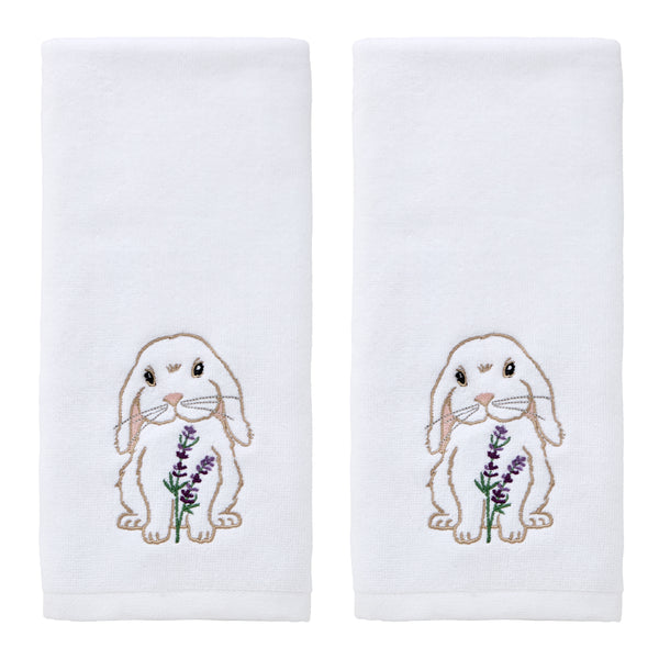 skl home Bunny Lop 2-Piece Hand Towel Set White
