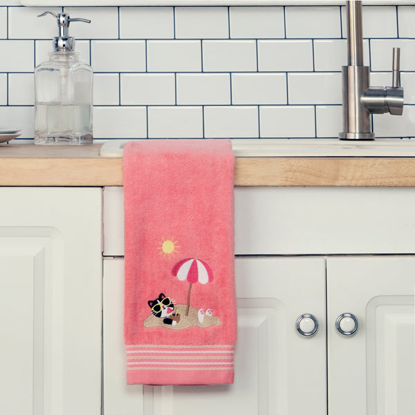 Skl Home Buried Cat 2-Piece Hand Towel Set Coral