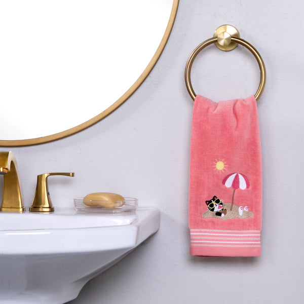 Skl Home Buried Cat 2-Piece Hand Towel Set Coral