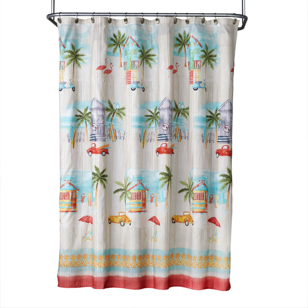 Skl Home By The Surf Shower Curtain Multi