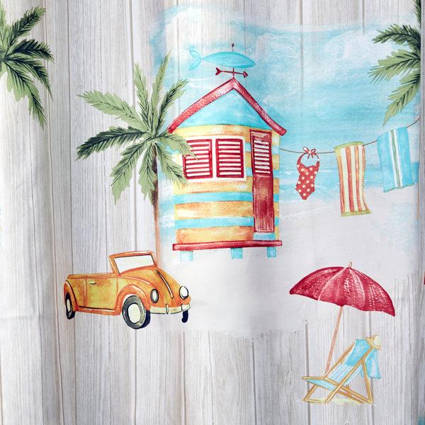 Skl Home By The Surf Shower Curtain Multi